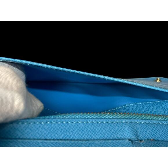 Rare Authentic Louis Vuitton Sky Blue Brown Monogram Insolite Wallet COA - Picture 9 of 16